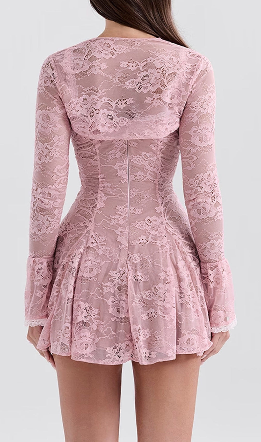 Brea Perfectly Pink Lace Mini Dress