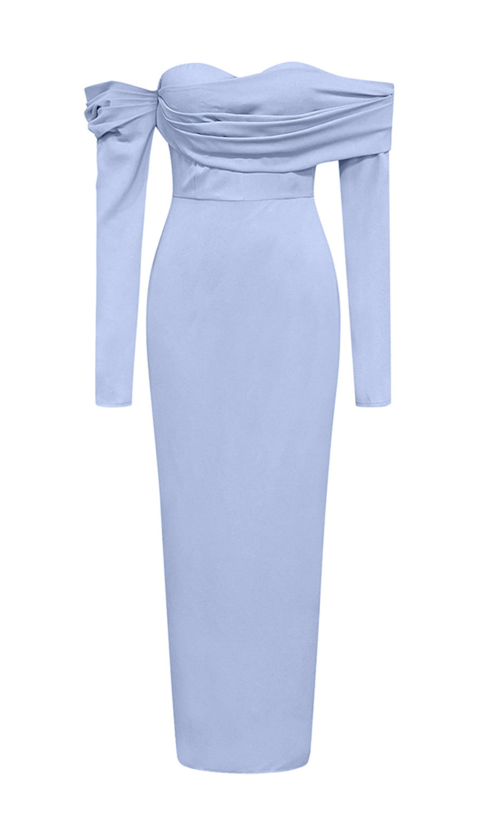 Aiesha Blue Off-Shoulder Maxi Dress