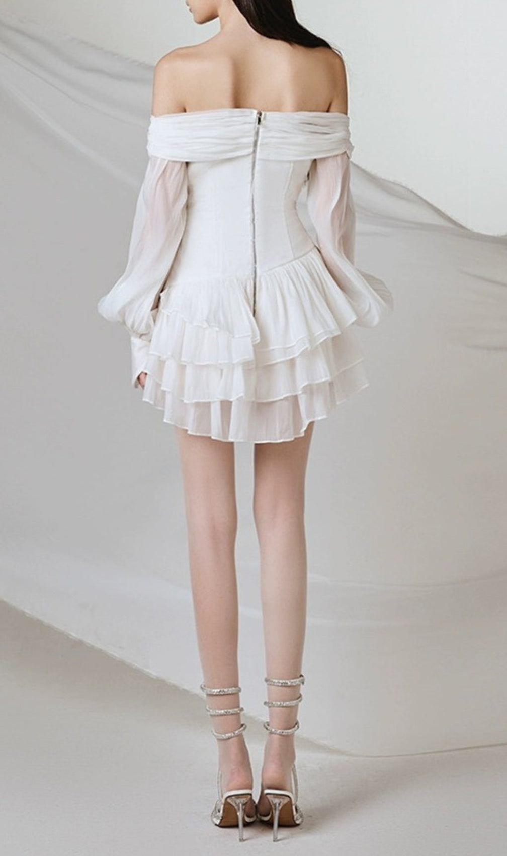 Avarielle White One Shoulder Mini Dress