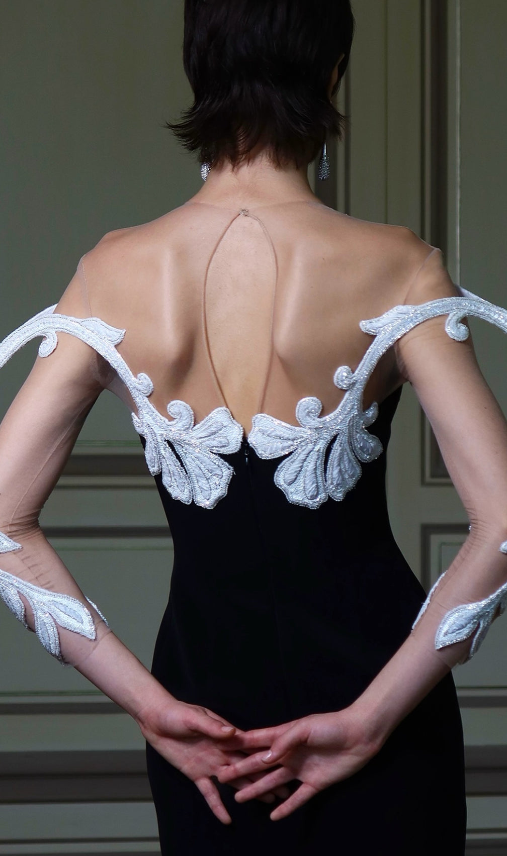 Carezza Mesh Long Sleeve Floral Midi Dress