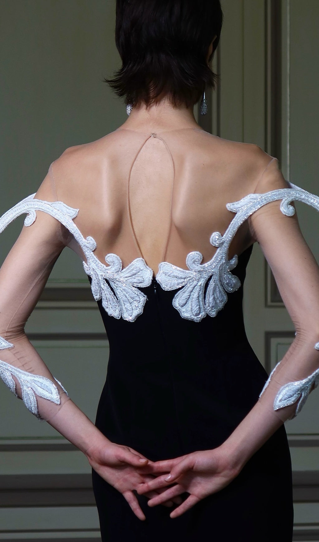 Carezza Mesh Long Sleeve Floral Midi Dress