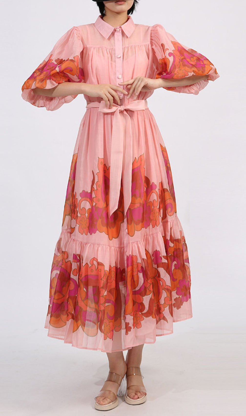 Gertraud Printed Puff-Sleeve Midi Dress