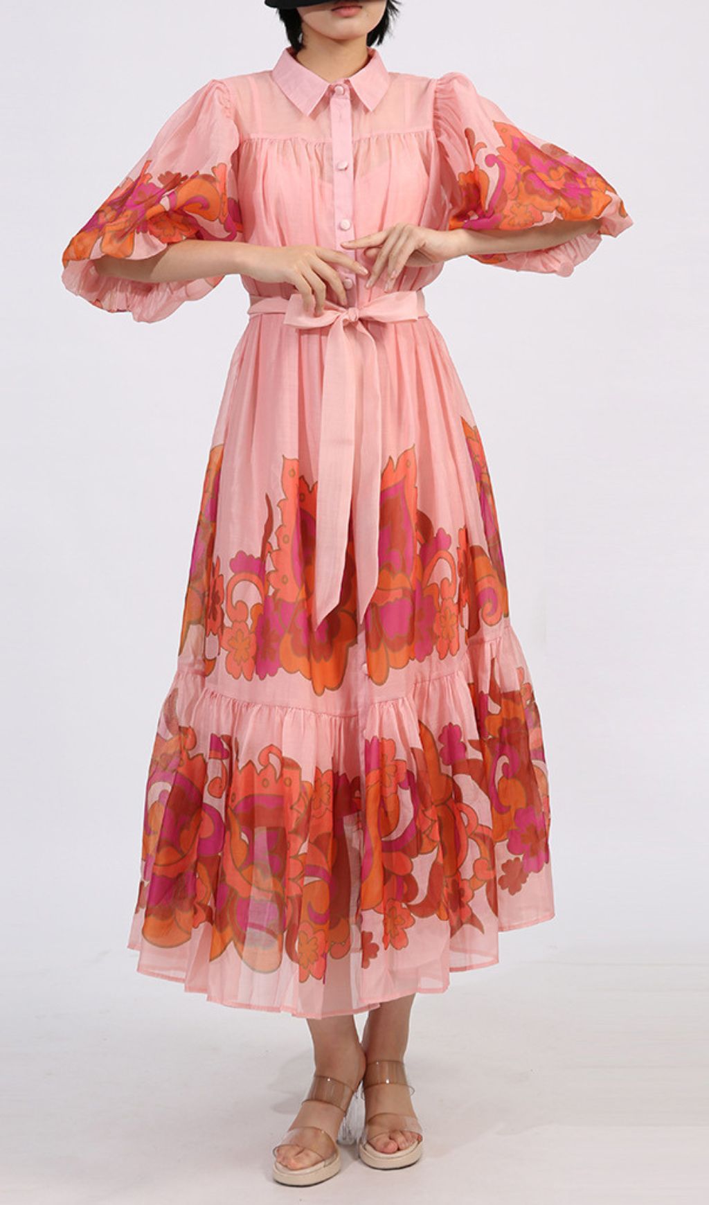 Gertraud Printed Puff-Sleeve Midi Dress