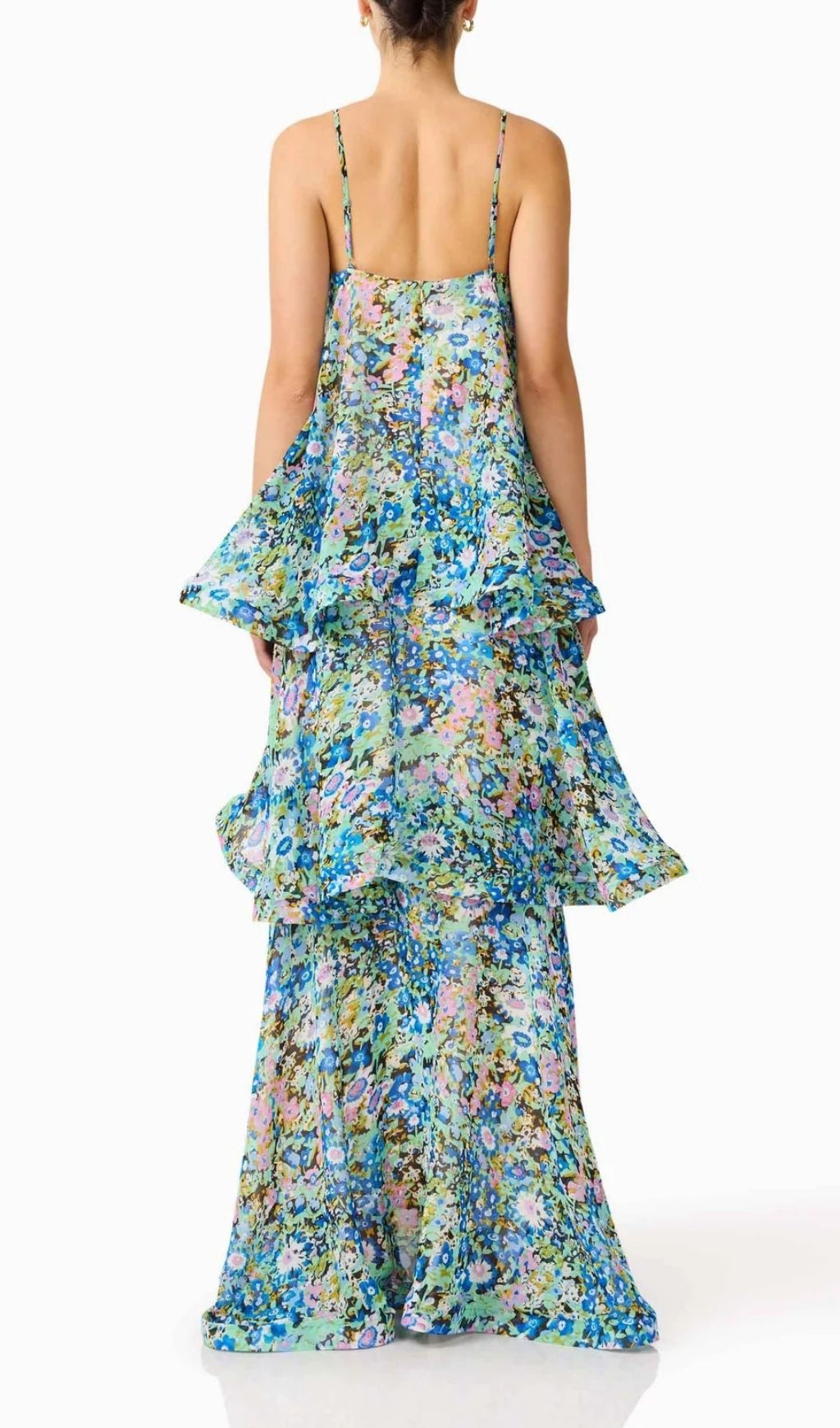 Lael Green Floral Printed Maxi Dress