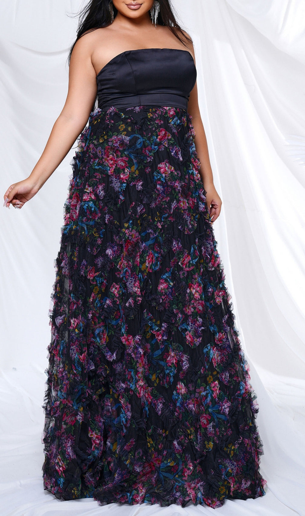 Belinay Black Strapless Plus Size Maxi Dress
