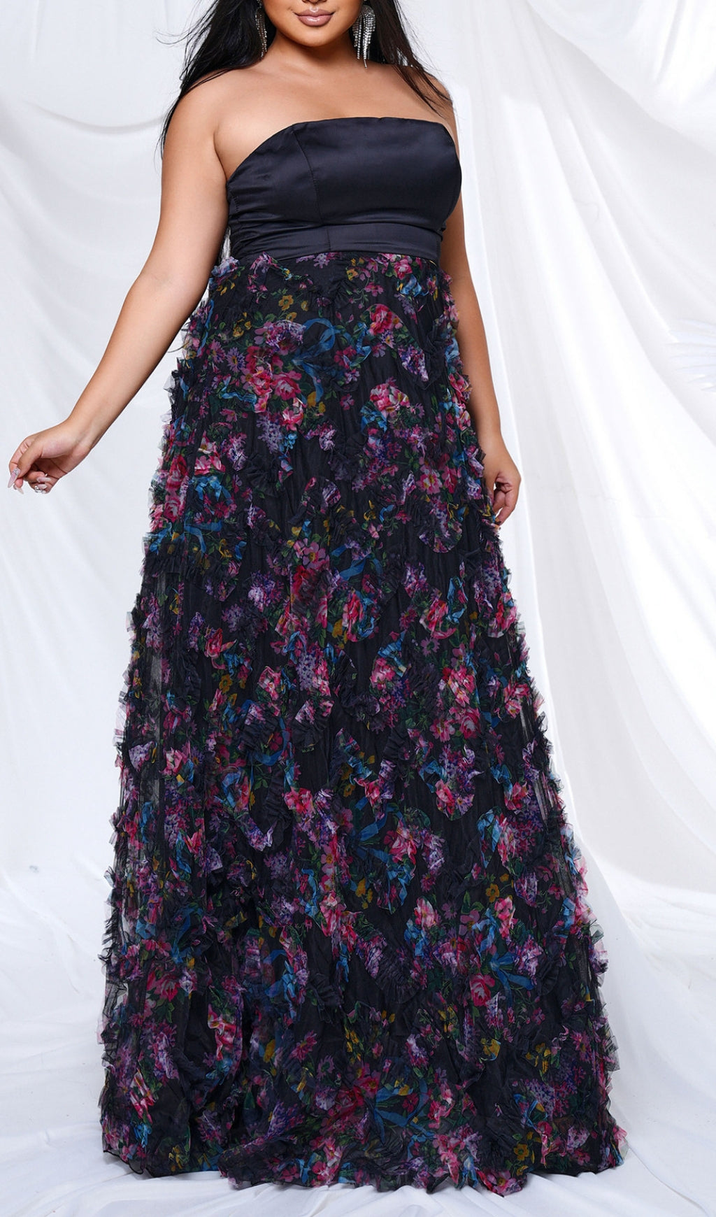 Belinay Black Strapless Plus Size Maxi Dress