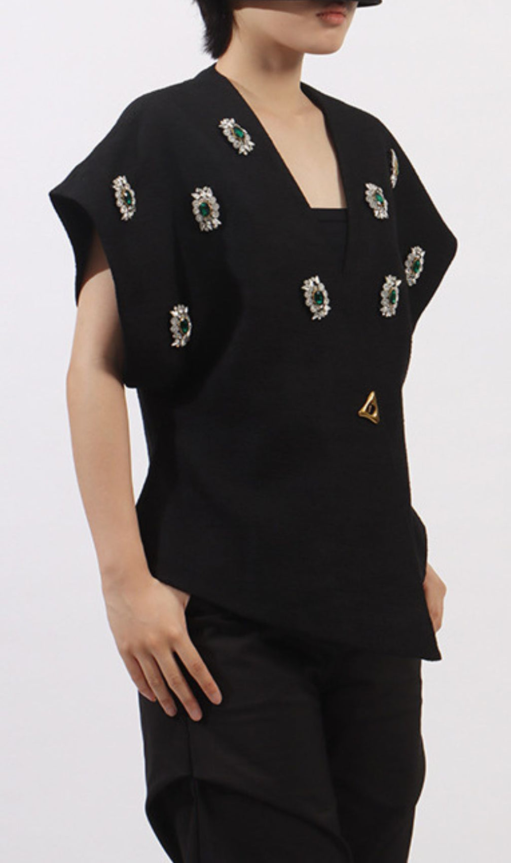 Gen Black Diamante Vest