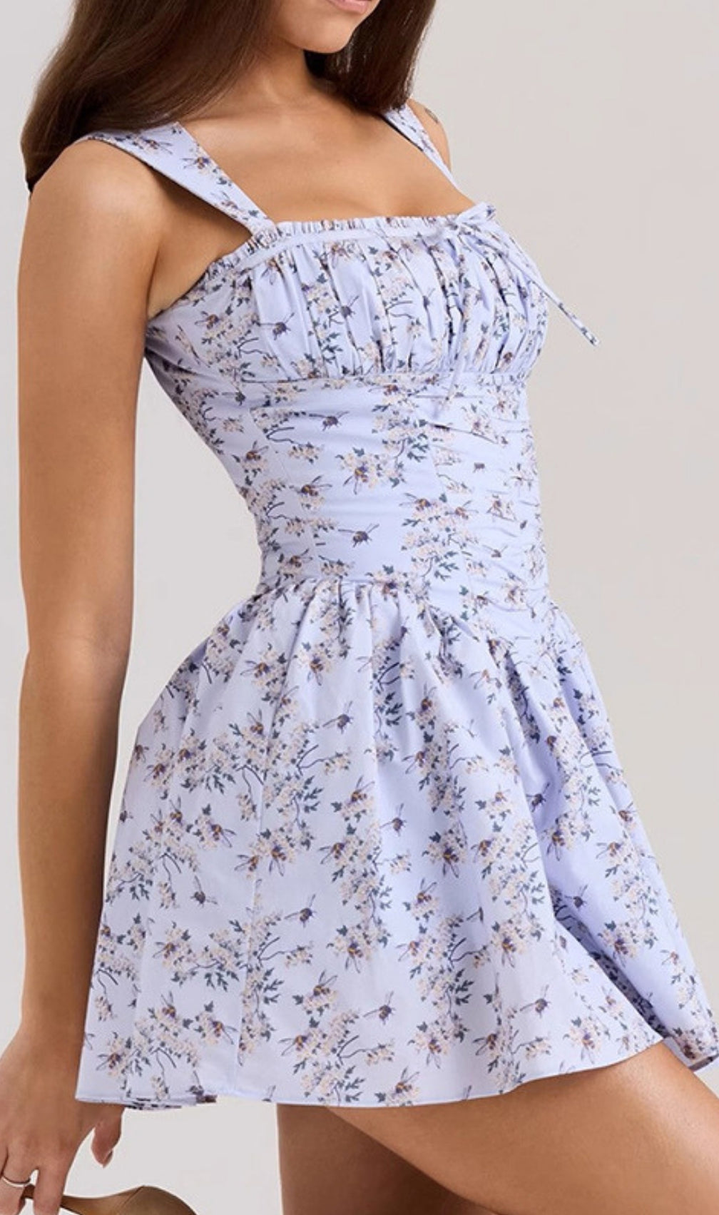 François Blue Floral Mini Dress