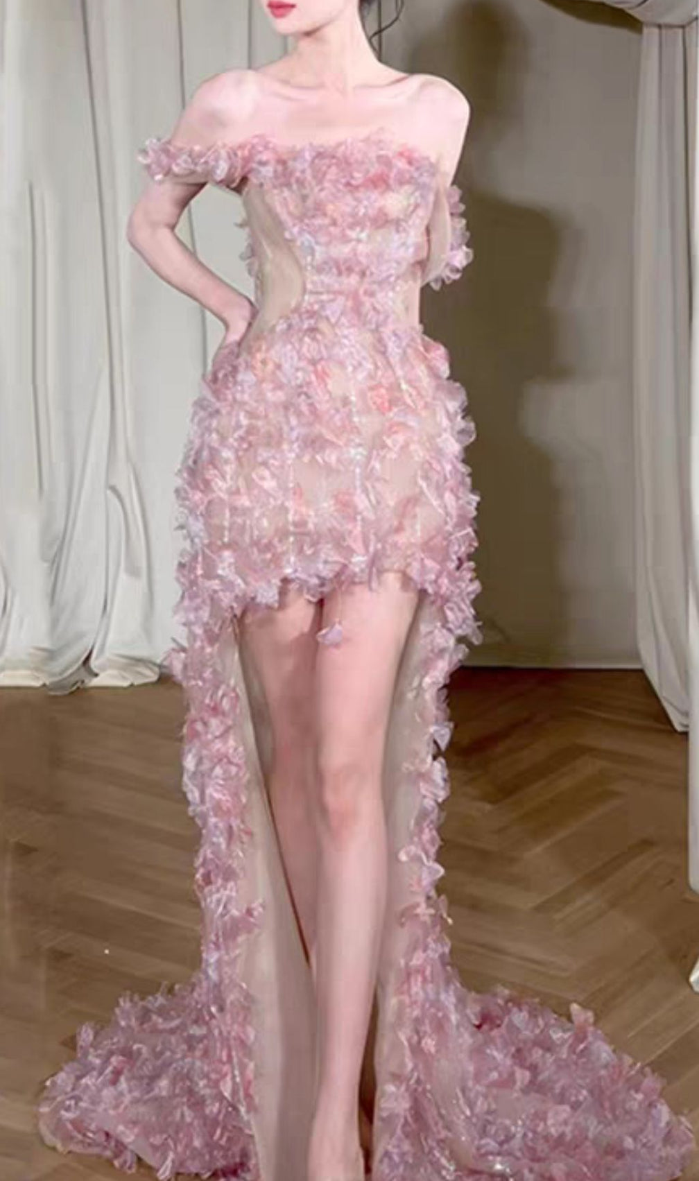 Hernán Pink Flower Maxi Dress