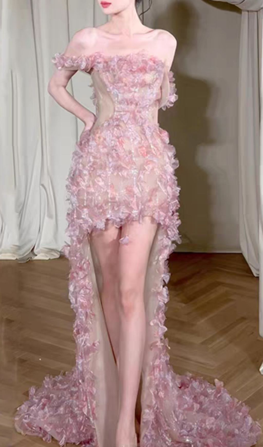 Hernán Pink Flower Maxi Dress