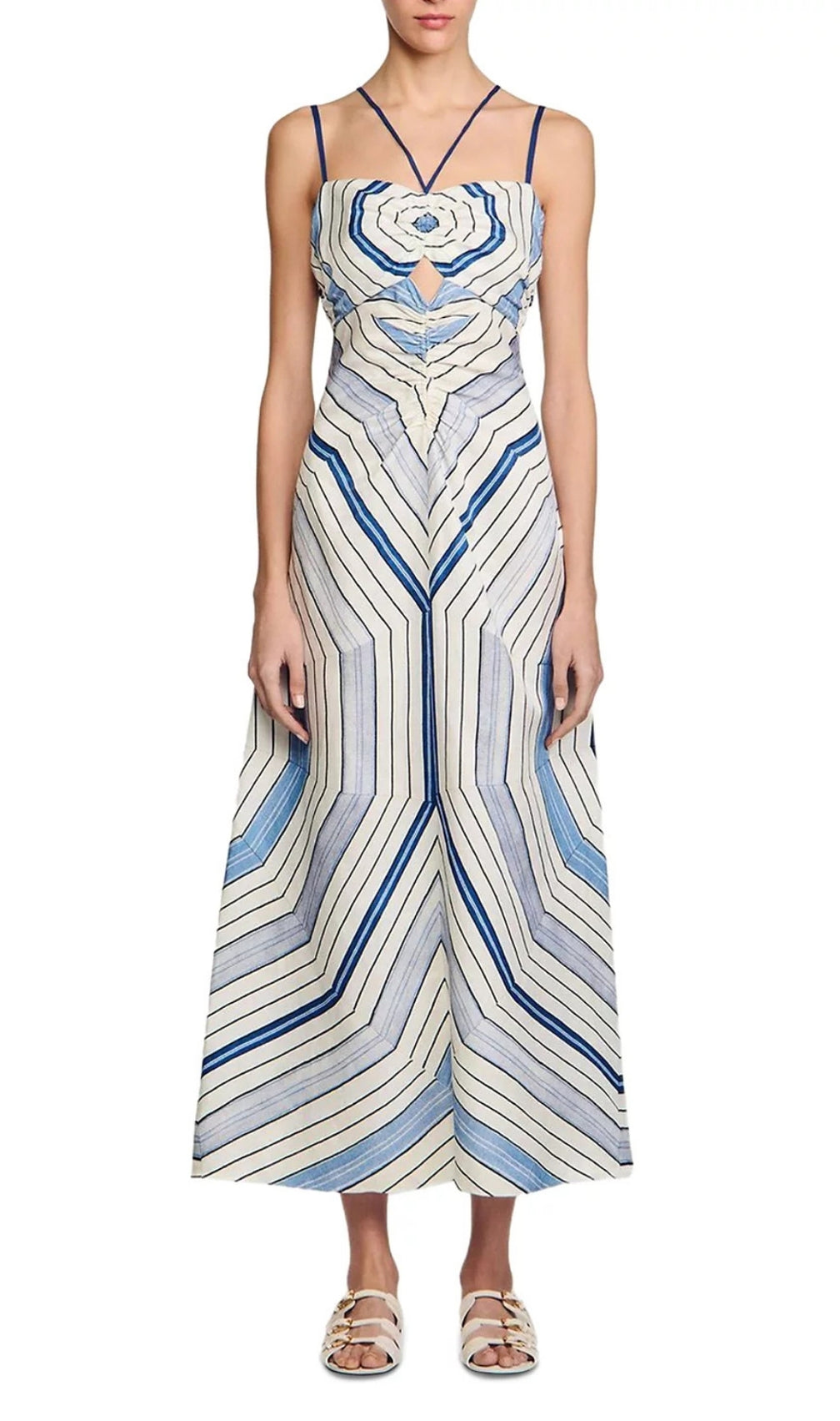 Spiral Motif Maxi Dress