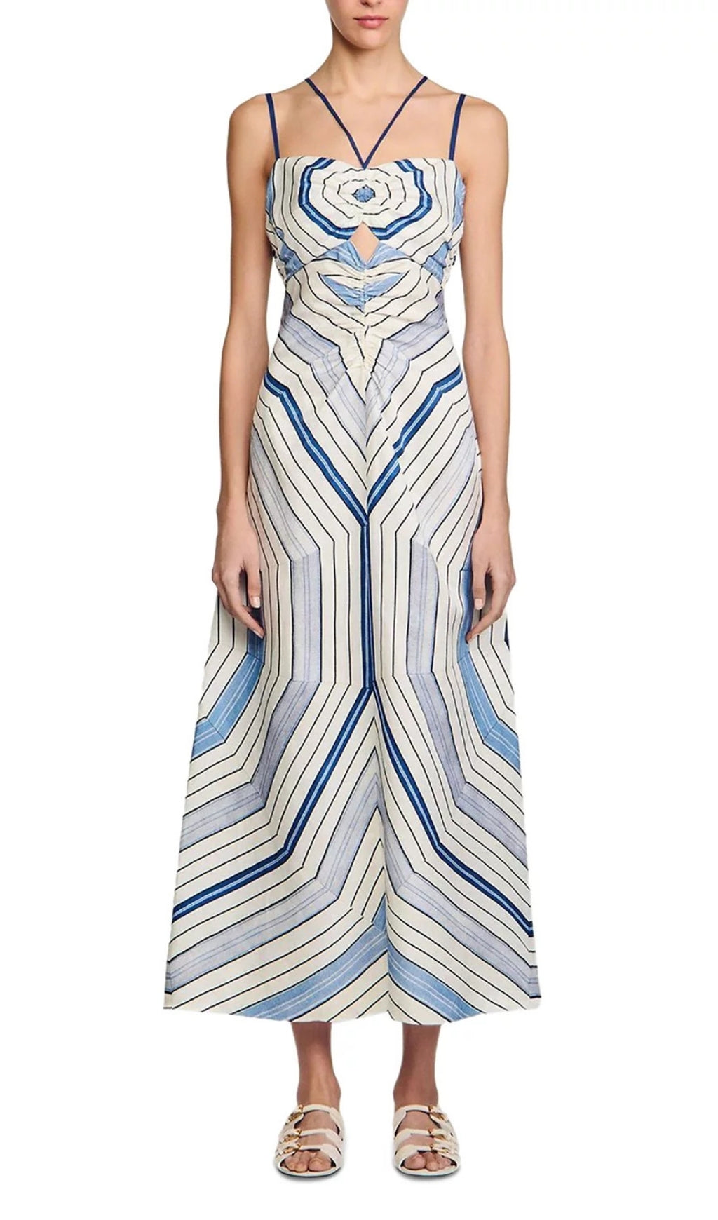 Spiral Motif Maxi Dress