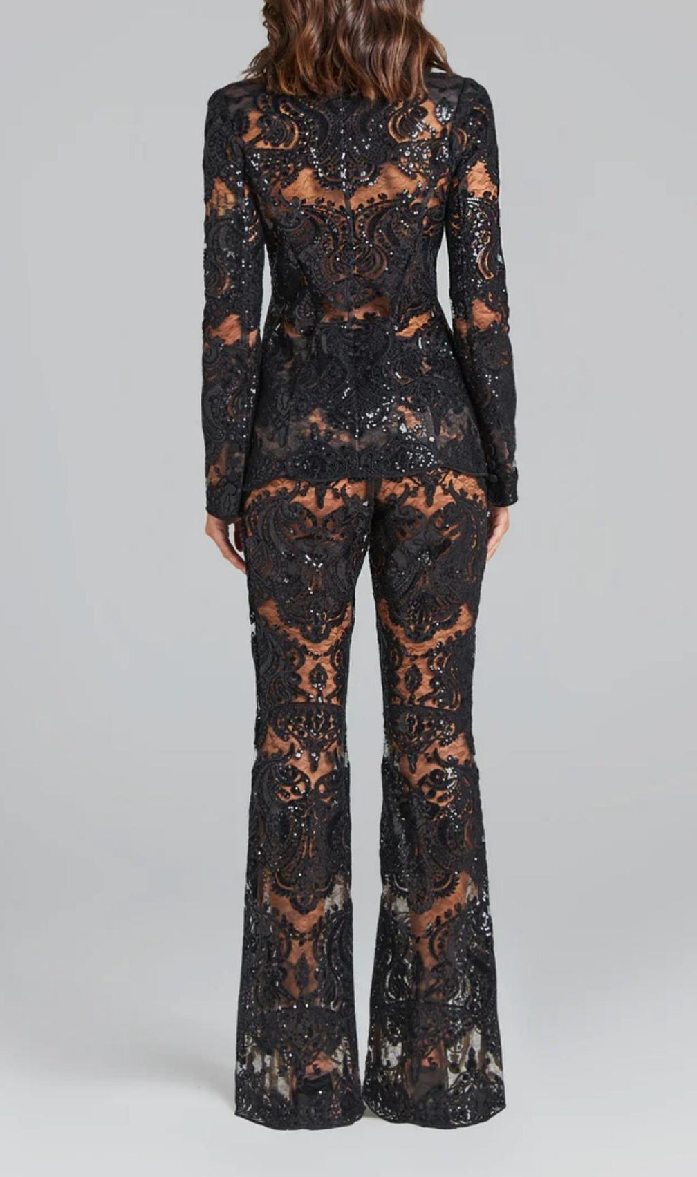 Black Lace Blazer And Pants