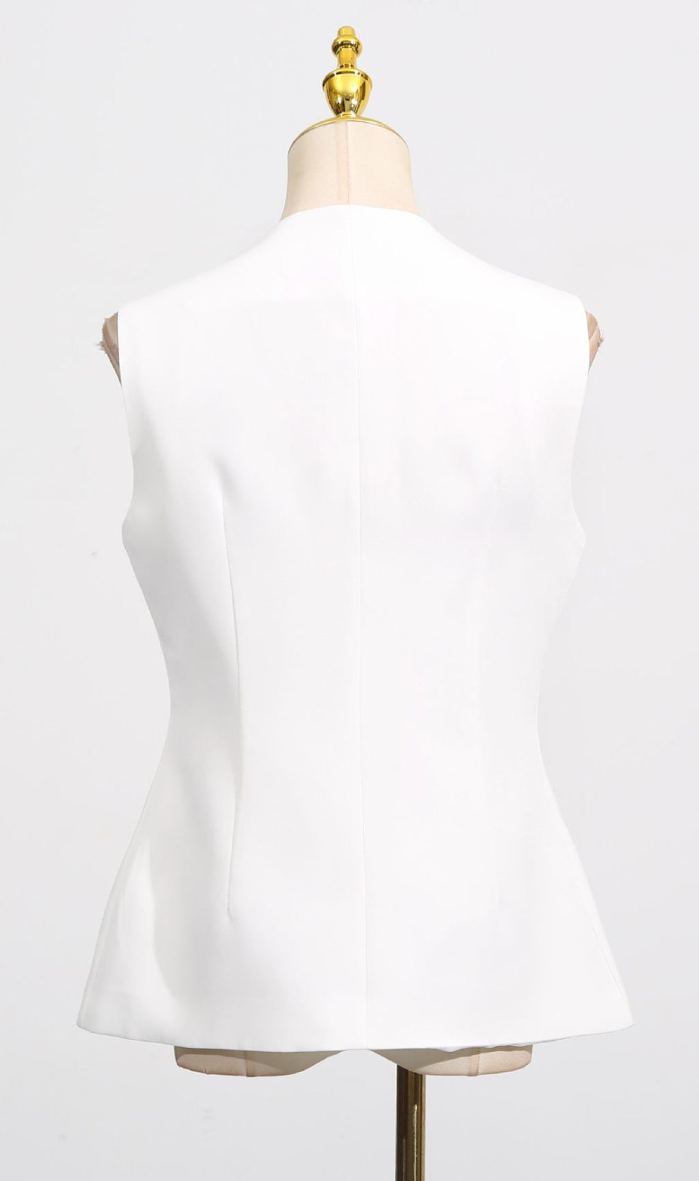 Kailynn Chic Tailored White Vest | Women's Sleeveless Blazer Top