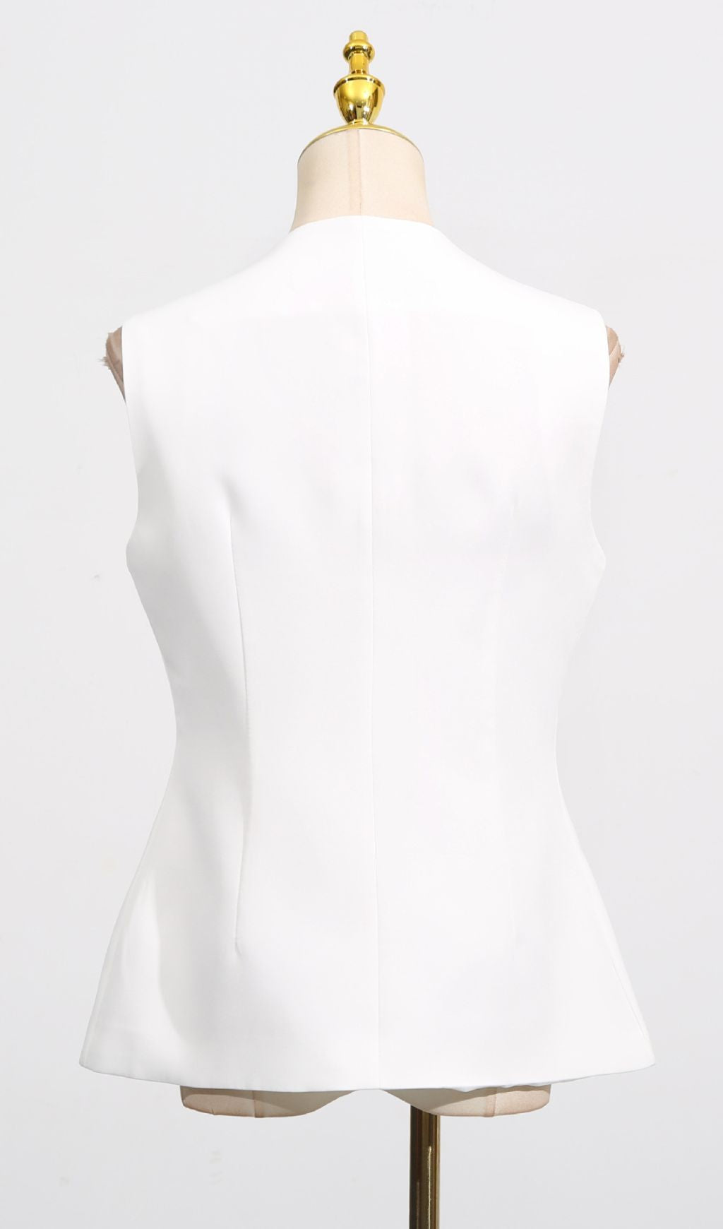 Kailynn Chic Tailored White Vest | Women's Sleeveless Blazer Top