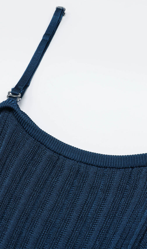 Kirkley Royalblue Strappy Knit Mini Dress