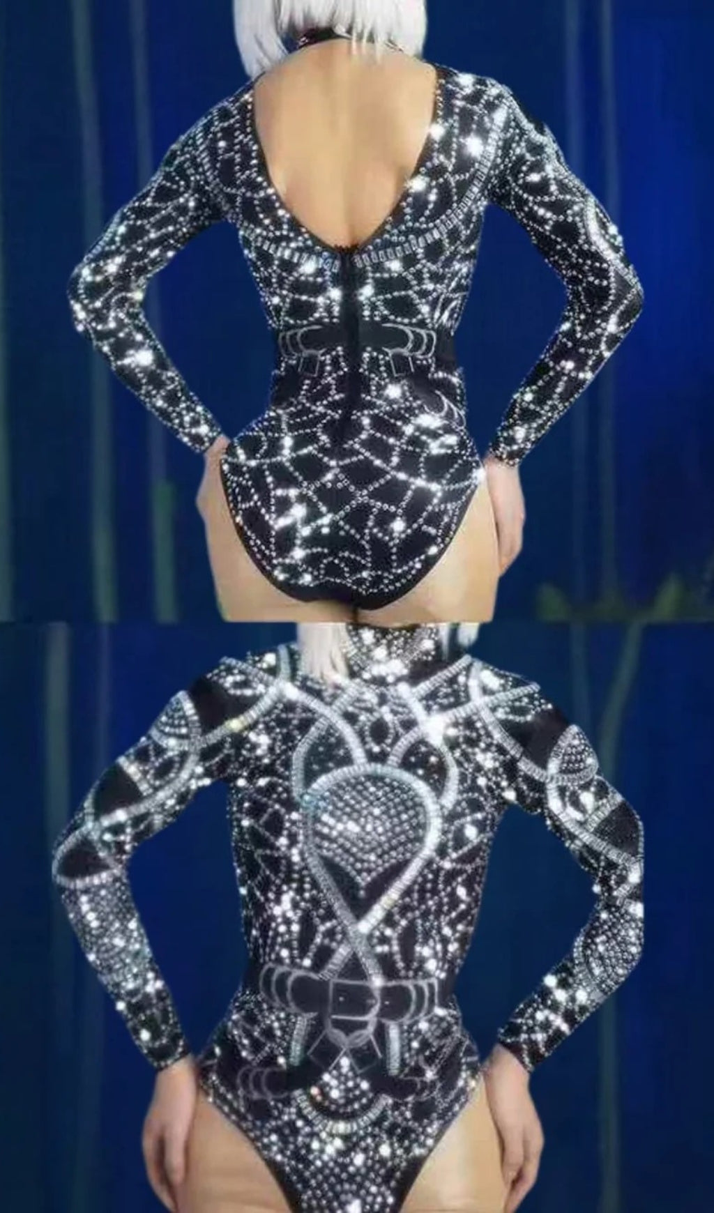 Myxandor High Neck Rhinestone Bodysuit