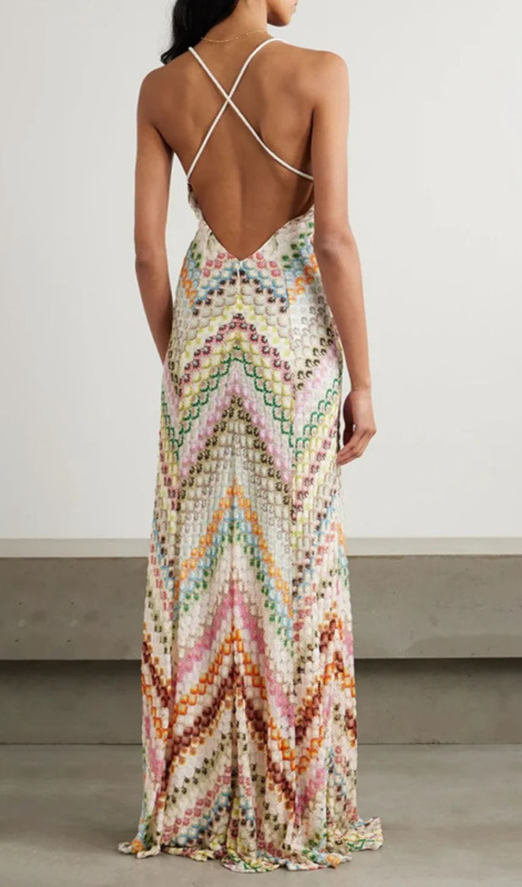 Hadas Boho Chic Crochet Knit Backless Maxi Dress - Colorful & Vibrant