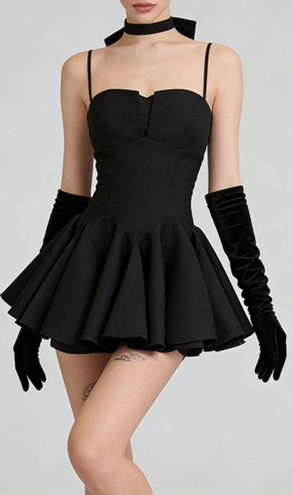 The Keres Allure Strappy Mini Dress | Elegant Black LBD for Women