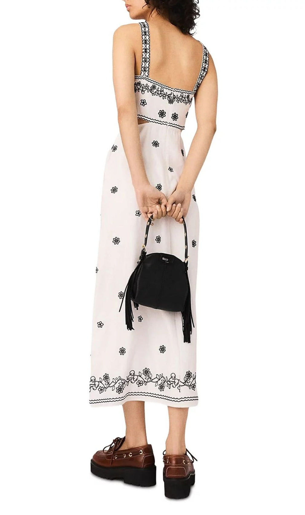 Effortless Chic Floral Embroidered Cutout Midi Dress