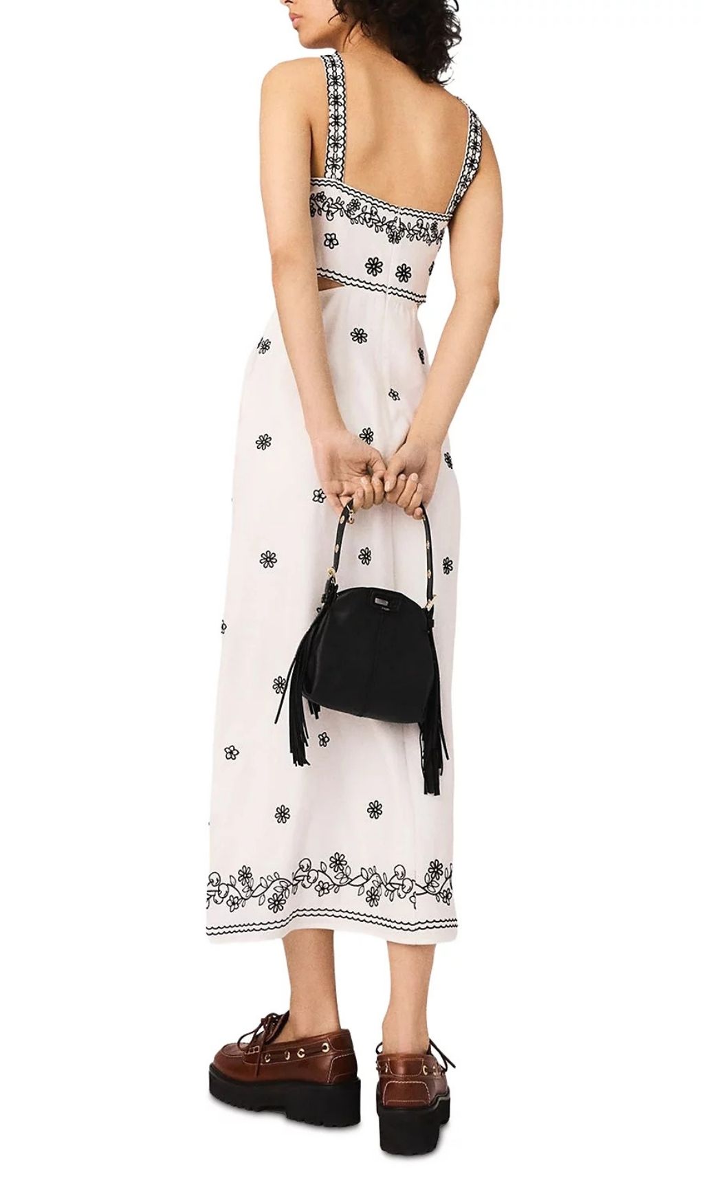 Effortless Chic Floral Embroidered Cutout Midi Dress