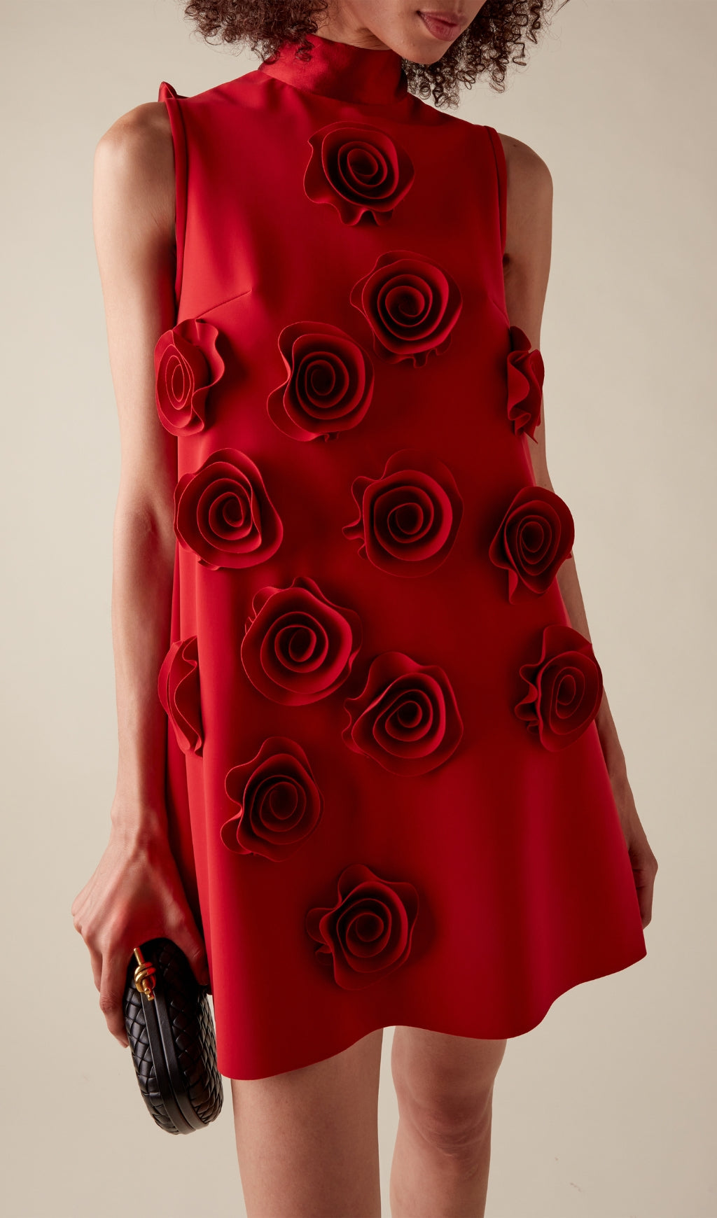 Bojan Red Flower Embellished Mini Dress