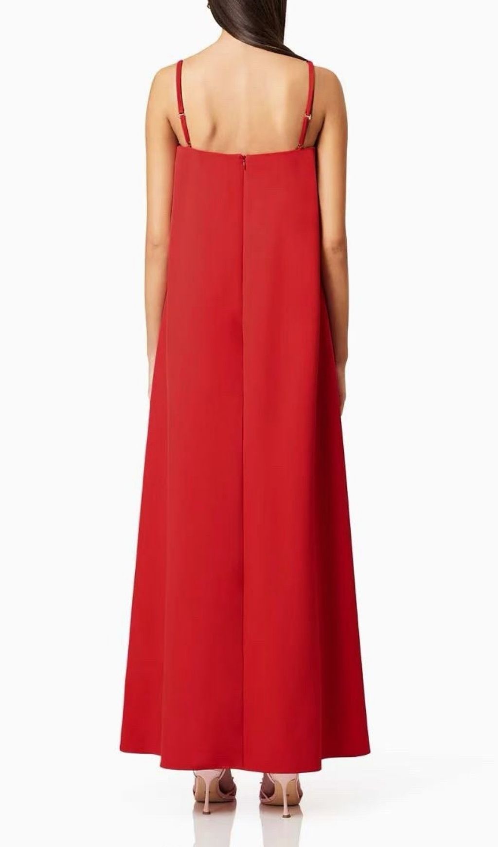 Erica Vibrant Red Strappy 3D Floral Maxi Dress