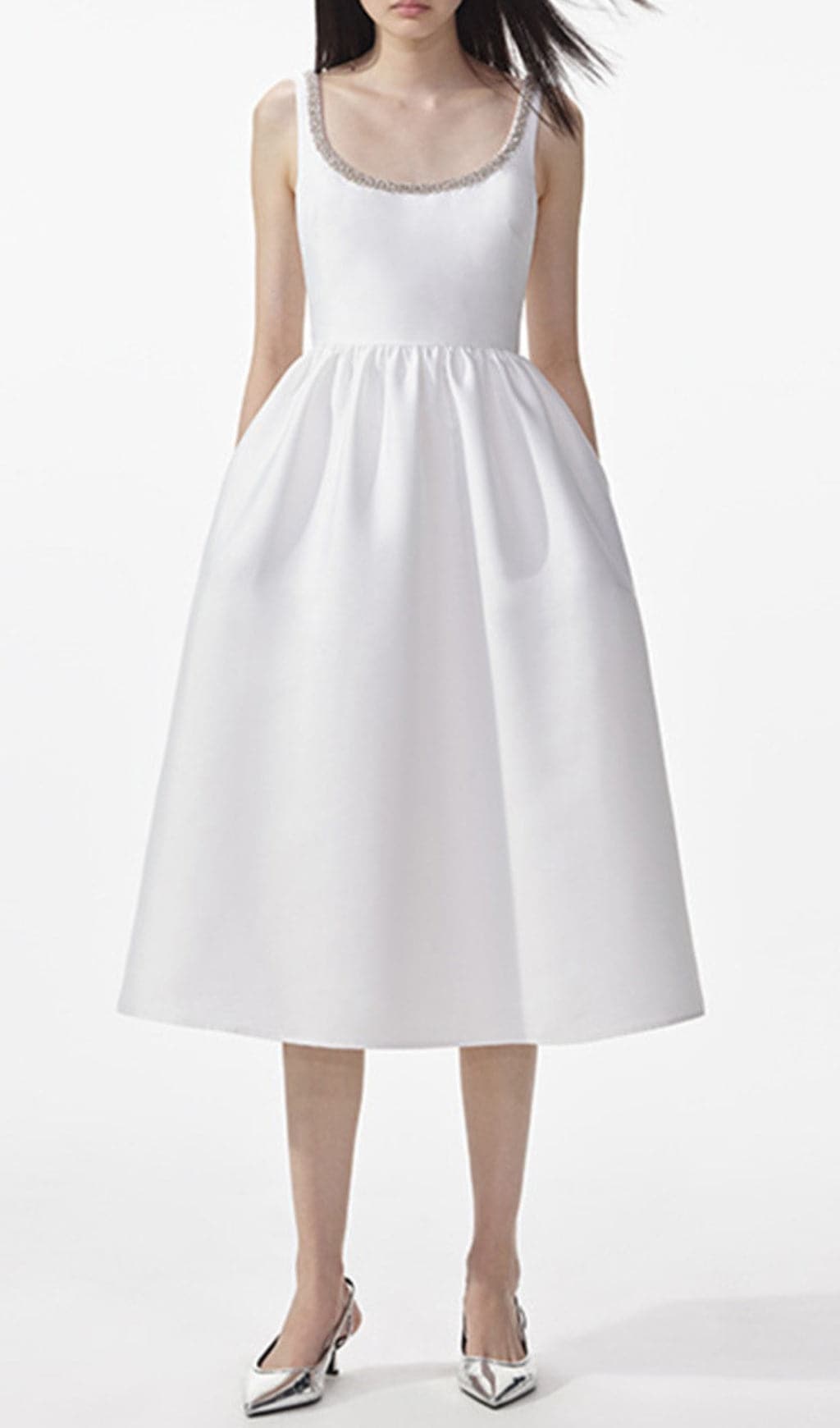 Azzurra White Diamond Nech Midi Dress