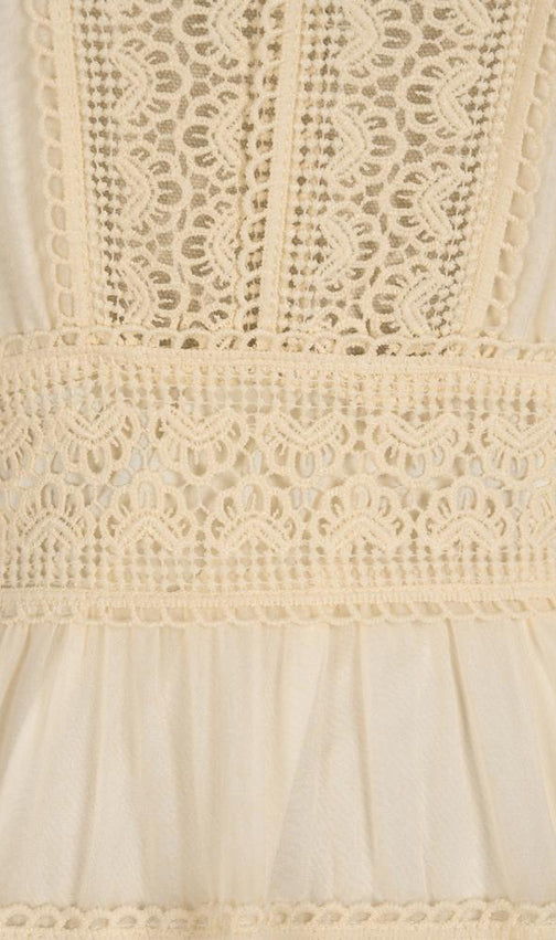 Kamara Romantic Apricot Tiered Lace Maxi Dress - Elegant Long Sleeve Boho Gown