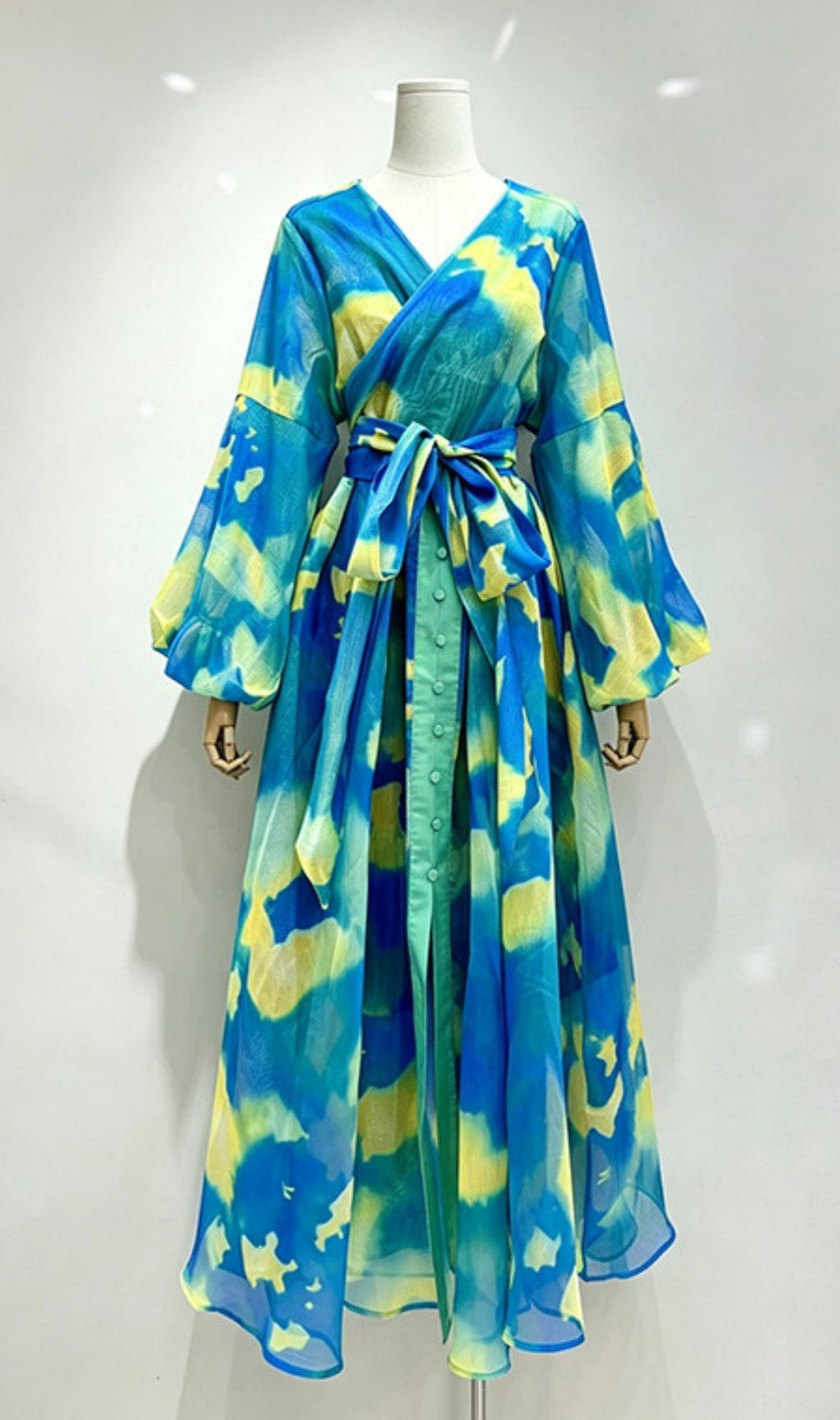 Kotoyo Tie-Dye Long Sleeve Maxi Dress