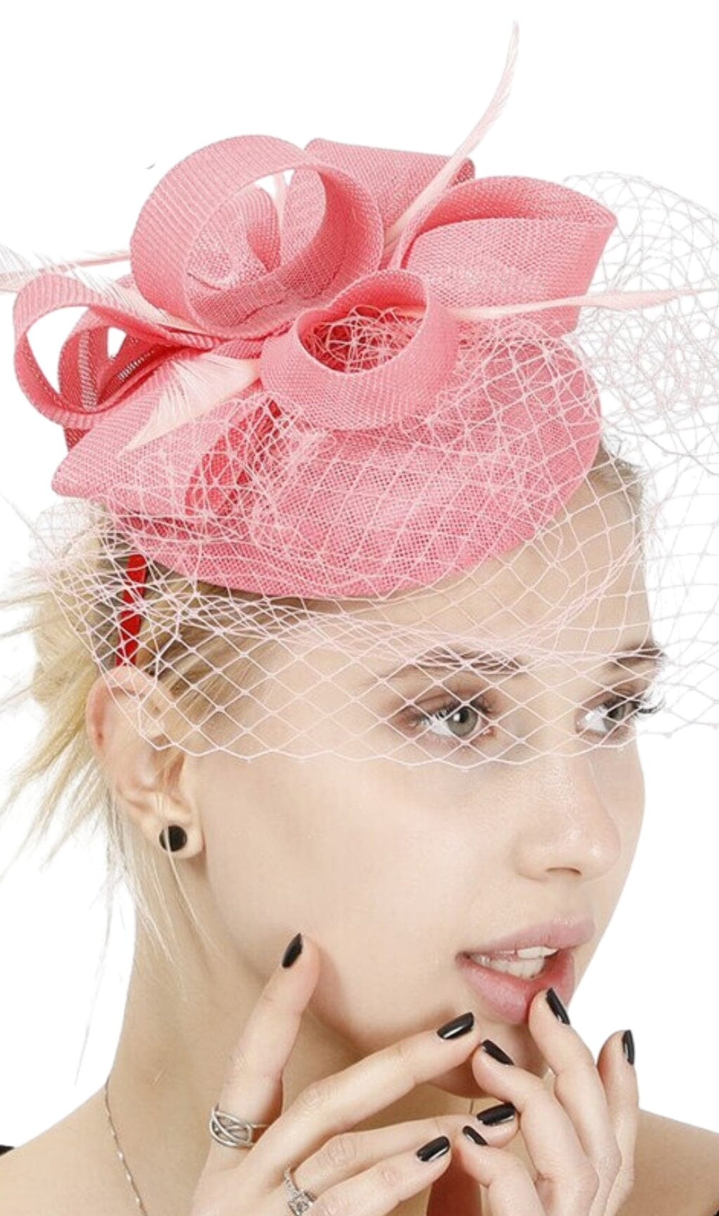 Pink Veil Fascinators