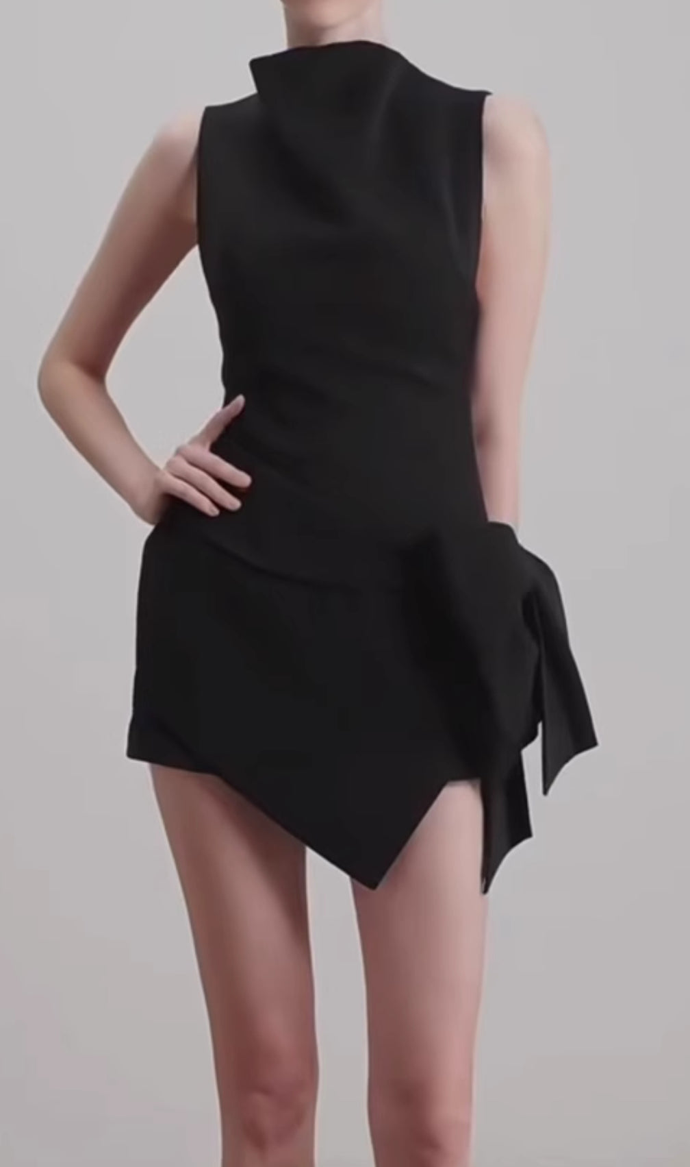 Emiliano Black Bow Mini Dress