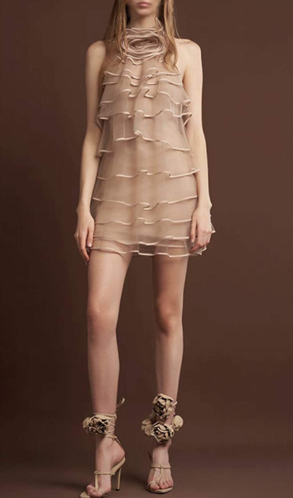 Ember Flower Ruffle Mini Dress