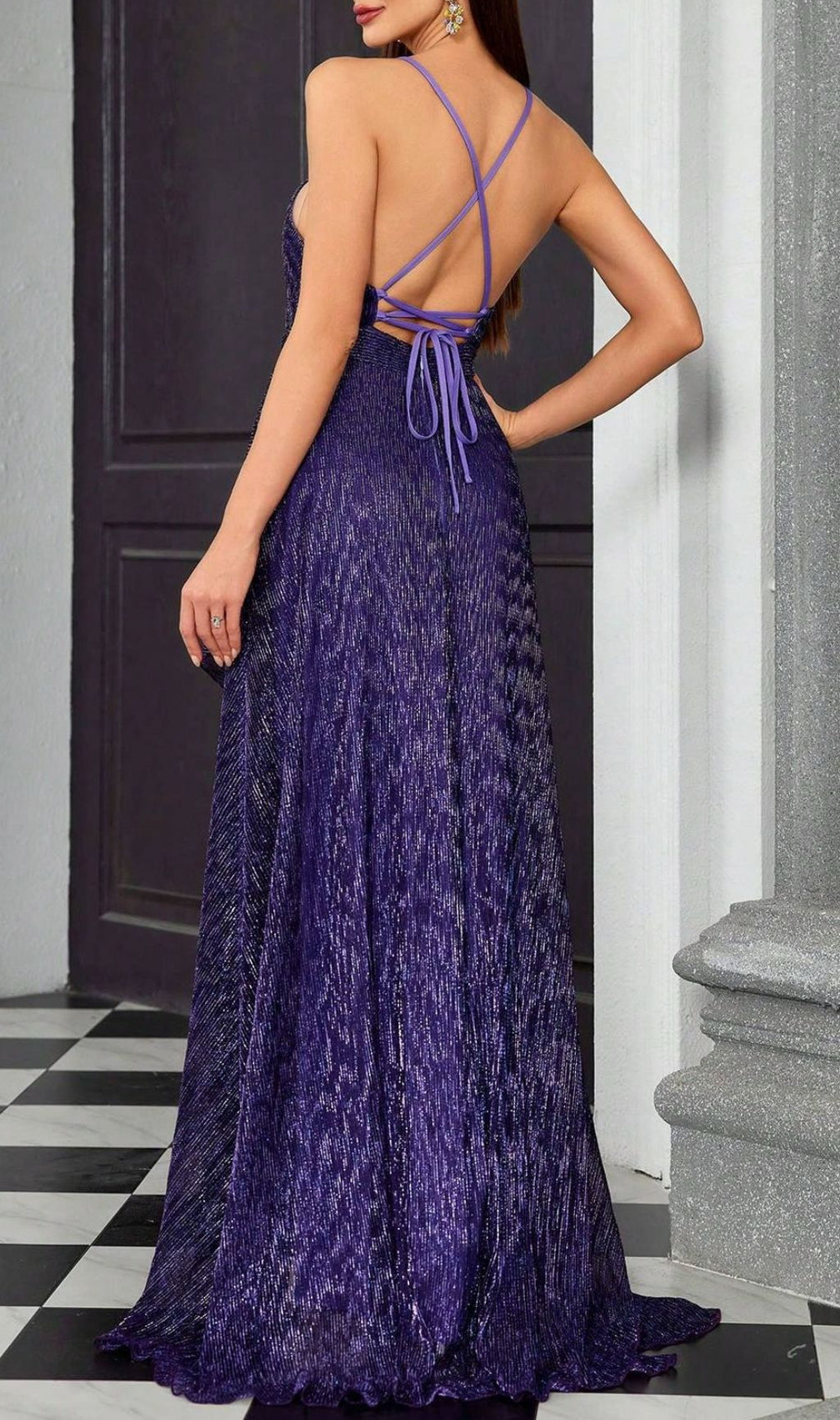 Halle Purple Strappy Maxi Dress