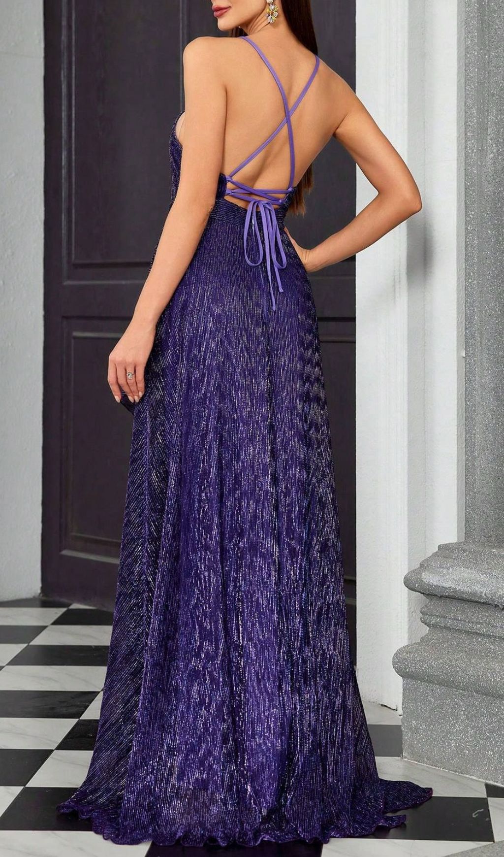 Halle Purple Strappy Maxi Dress