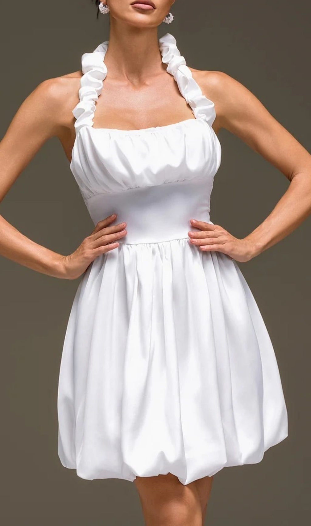 Nexaviel Halterneck Ruched Mini Dress