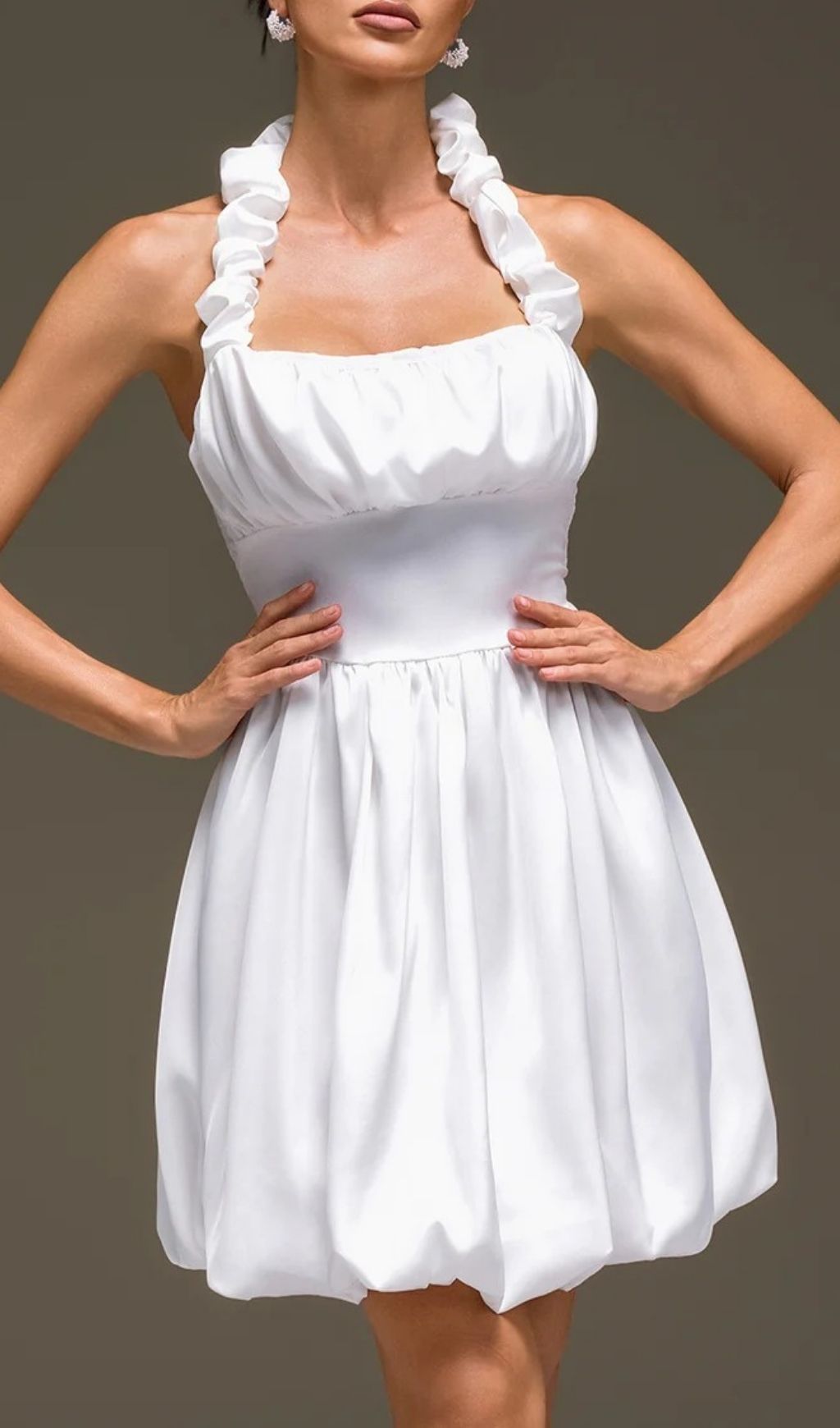 Nexaviel Halterneck Ruched Mini Dress