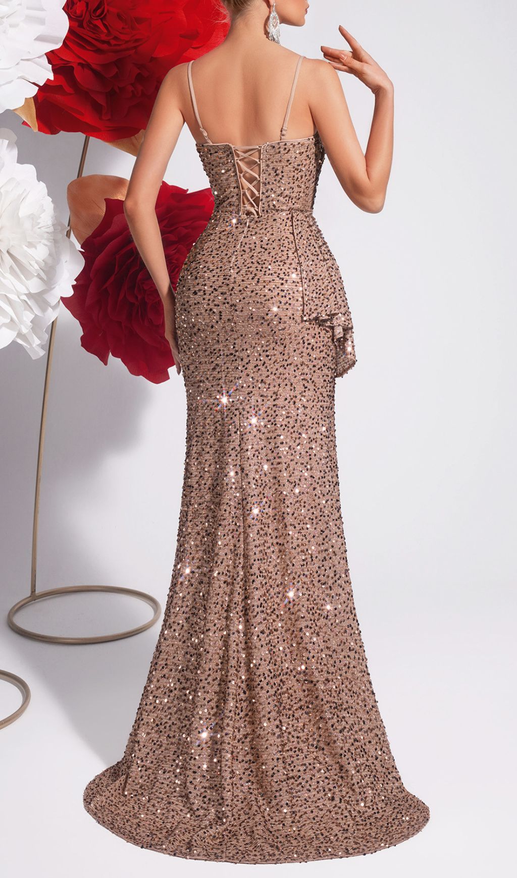 Jetje Sequin Flower Maxi Dress