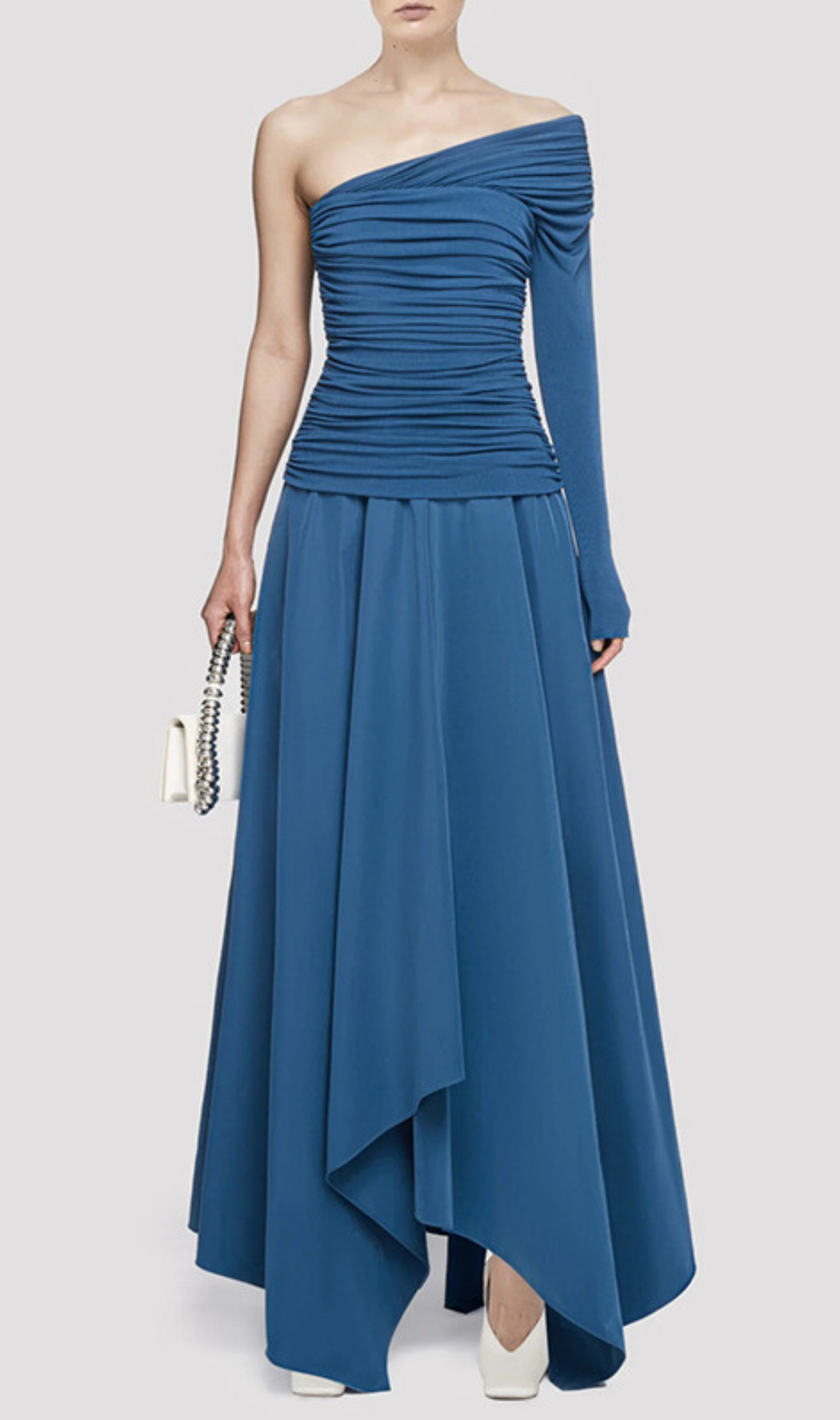 Harmon One-Shoulder Ruched Maxi Dress
