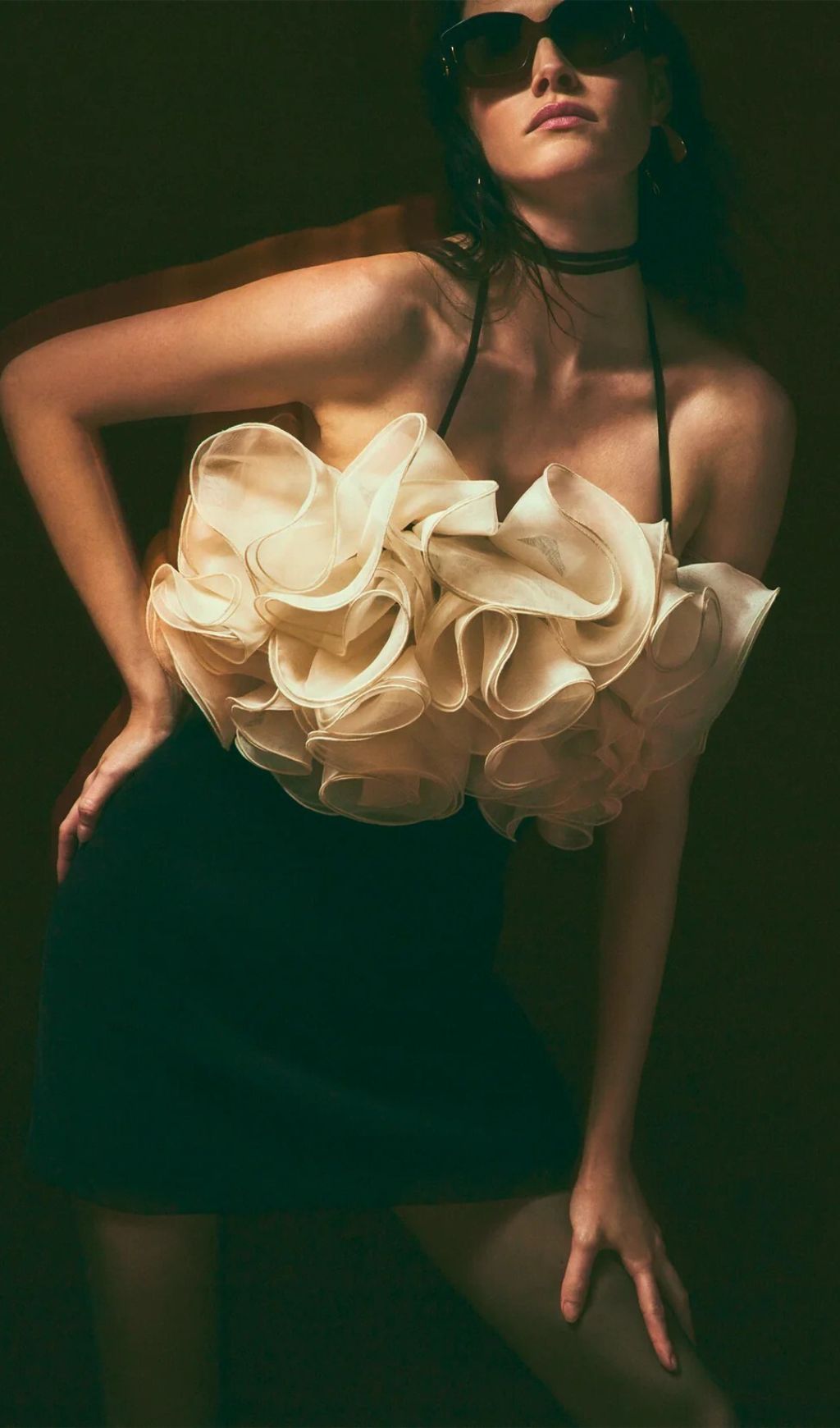 Jameela Black Halter Ruffle Mini Dress - Chic Cocktail & Party Attire