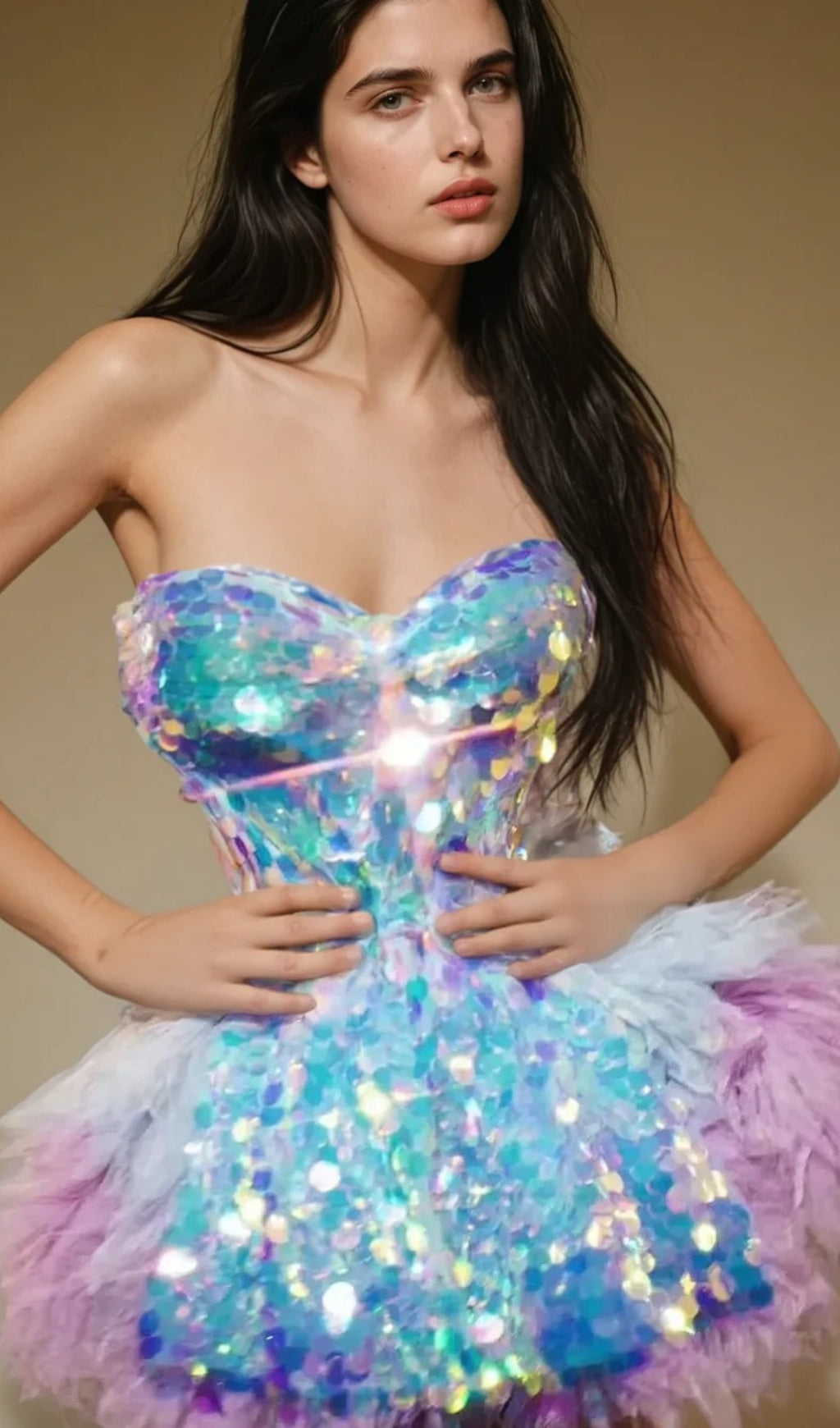 Melina Corset Tulle Trimmed Skirt Set In Sky