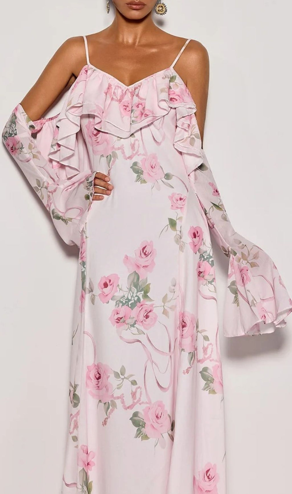 Nostel Spaghetti Floral Maxi Dress