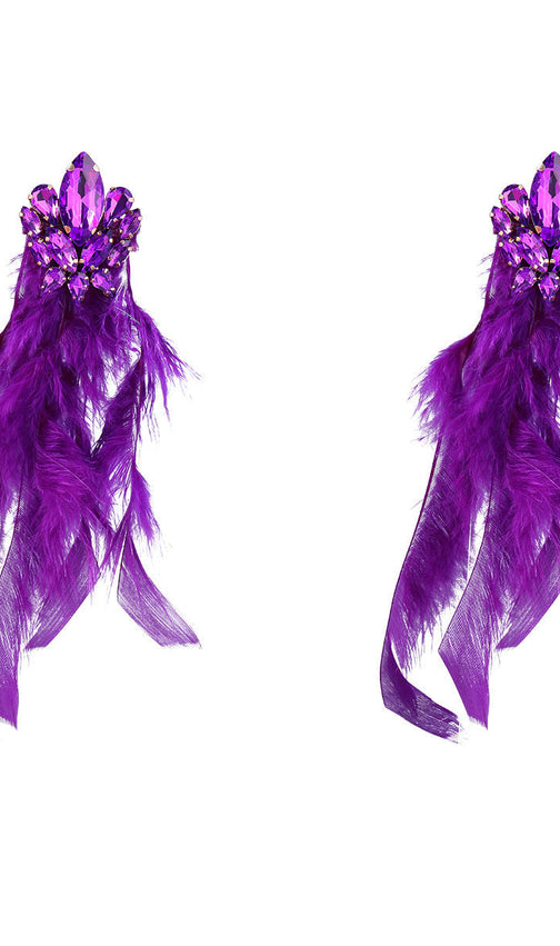 Rhinestone Feather Earrings