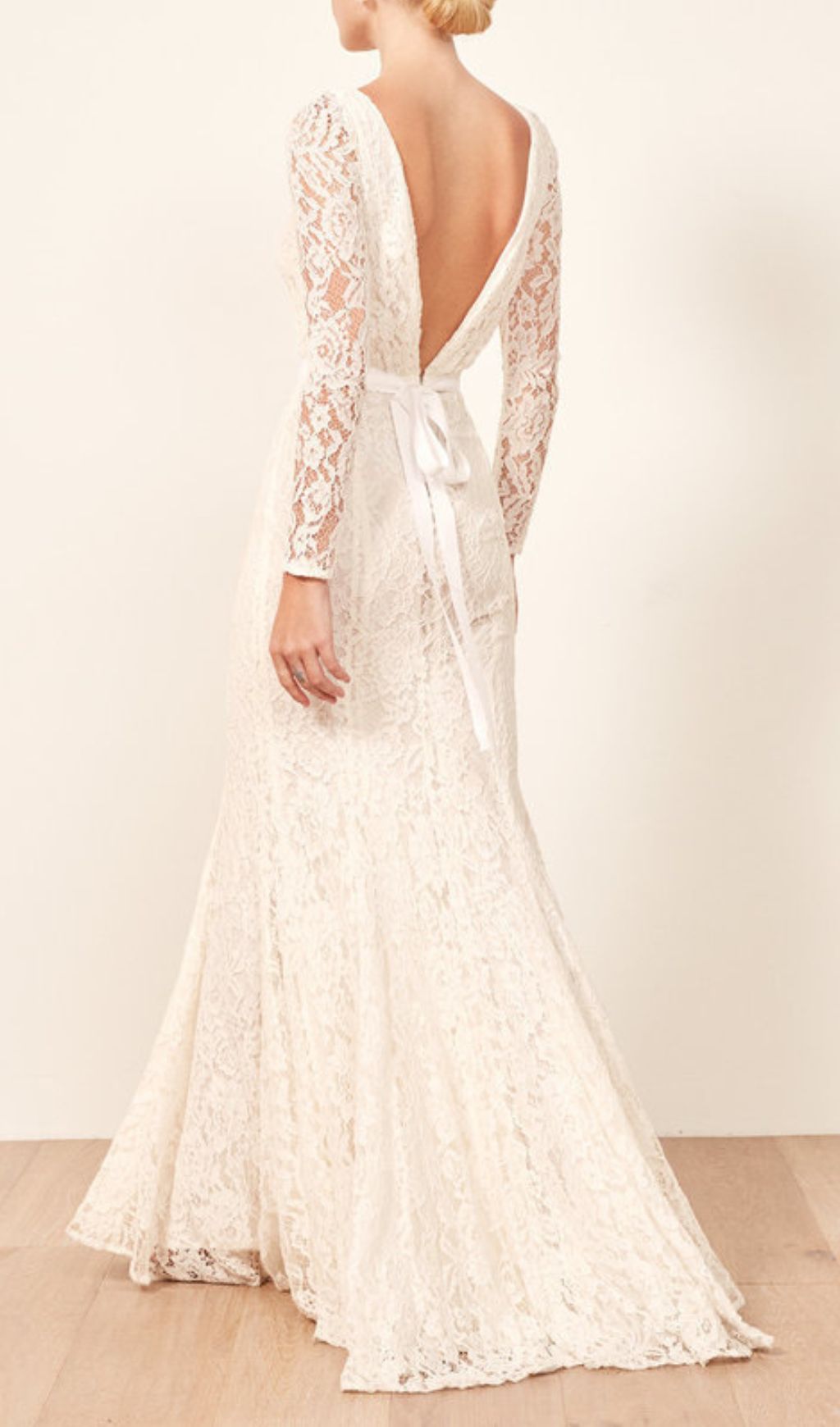 Haynes Elegant White Lace Long Sleeve Maxi Dress - Bridal & Formal Gown