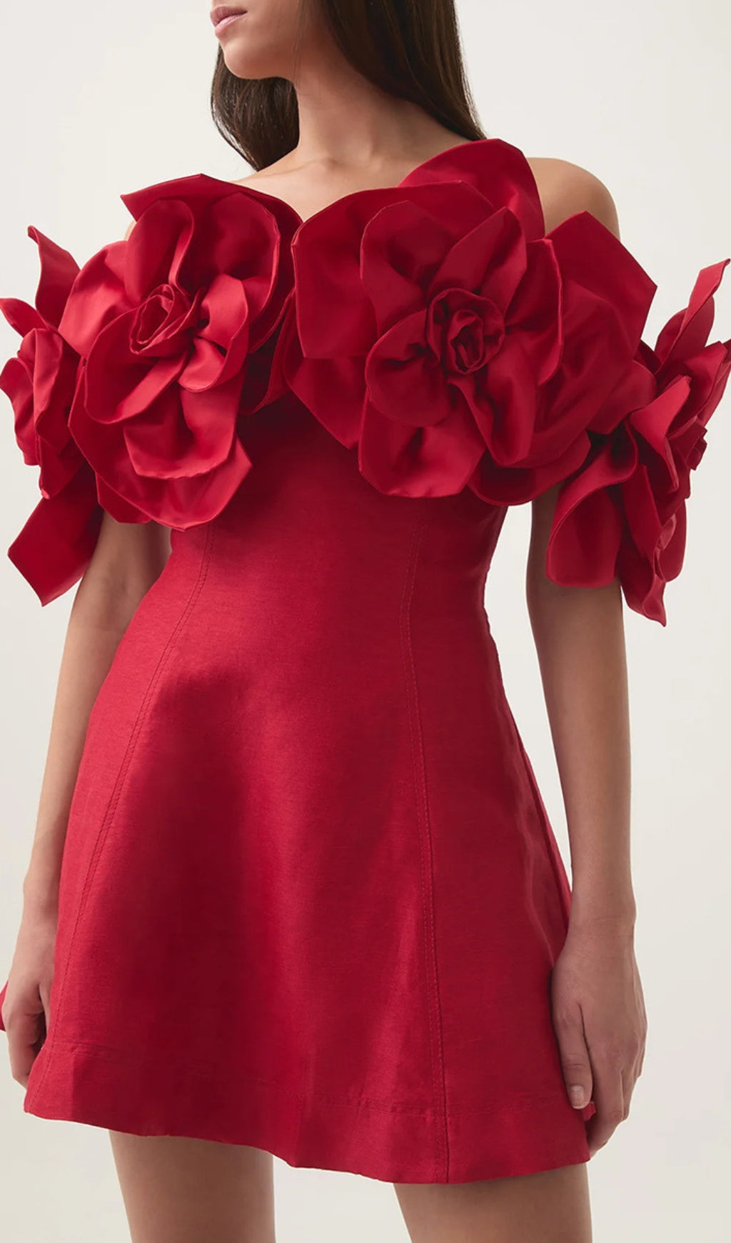 Chabela Flower Off-Shoulder Mini Dress