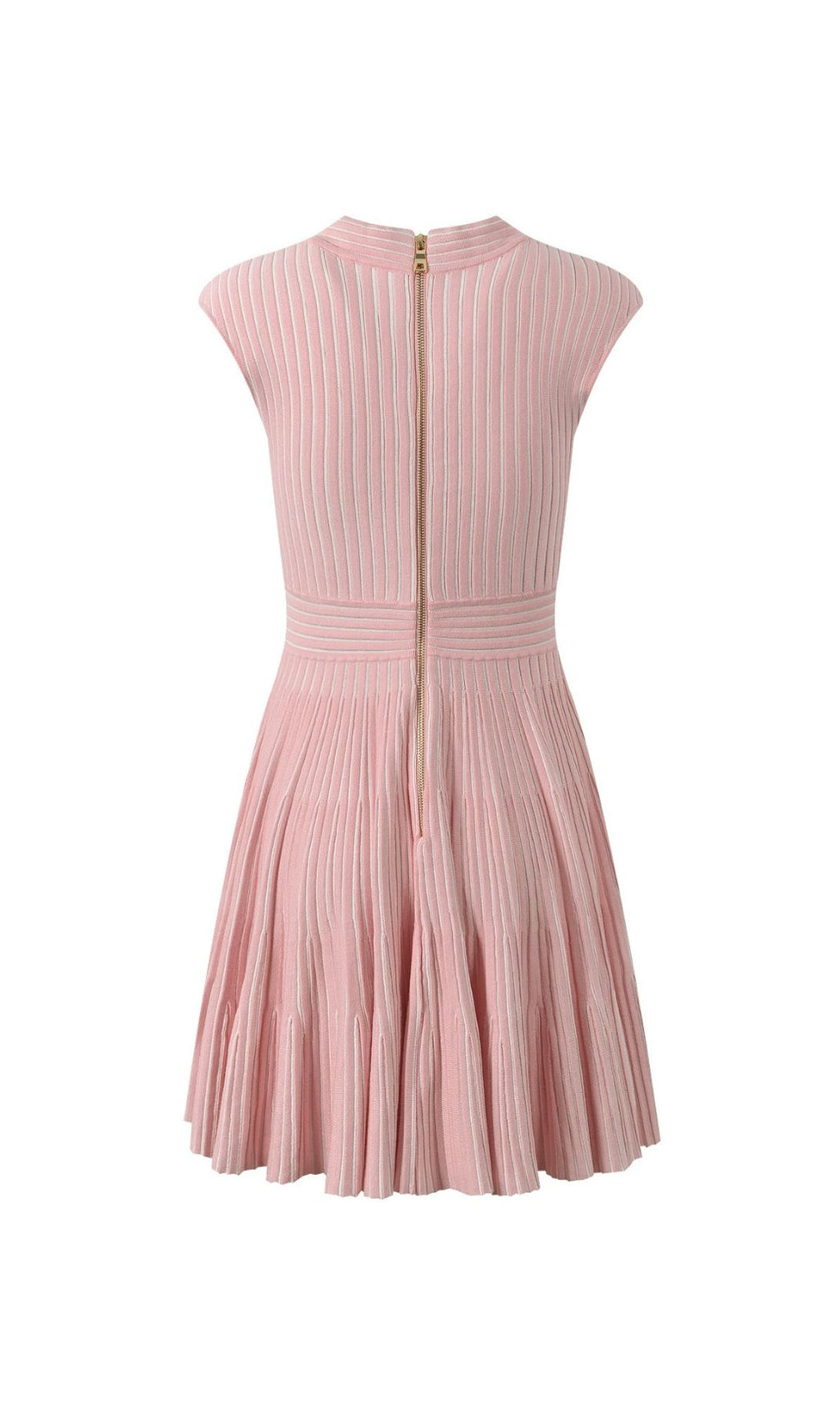 Hamid V-Neck Pleated Knit Mini Dress | Effortless Chic & Comfortable Pink Style