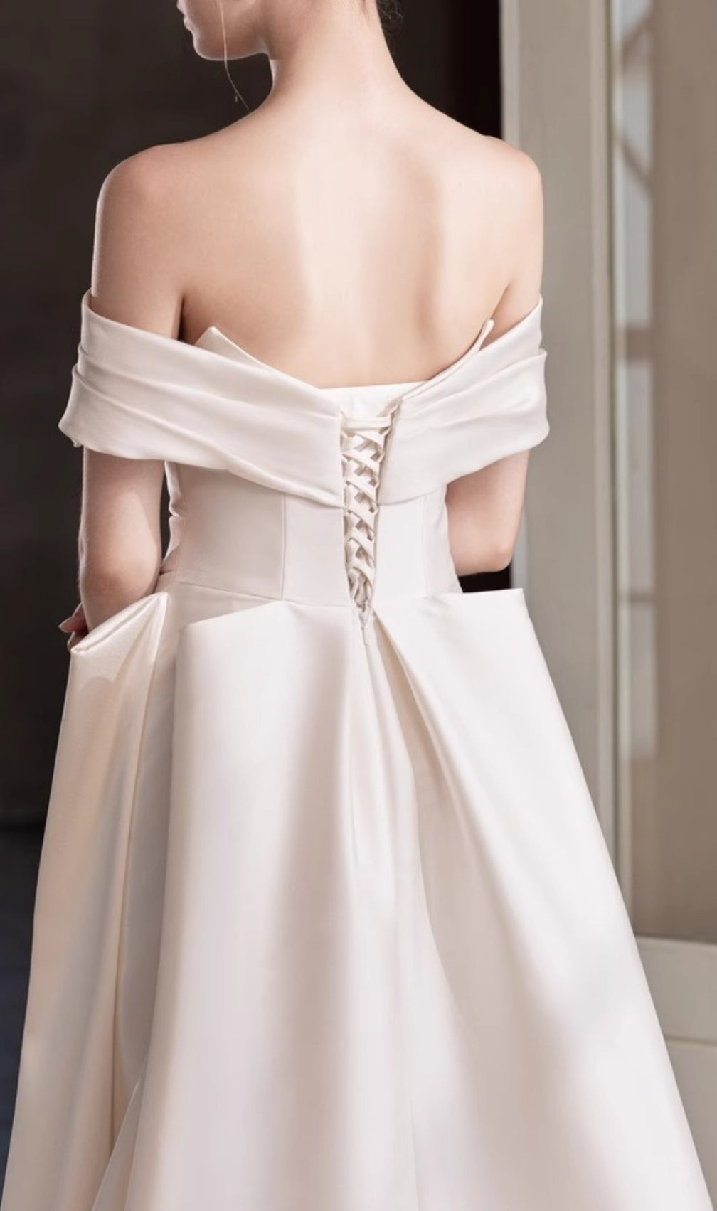 Destiny Off-Shoulder Bow Wedding Dress