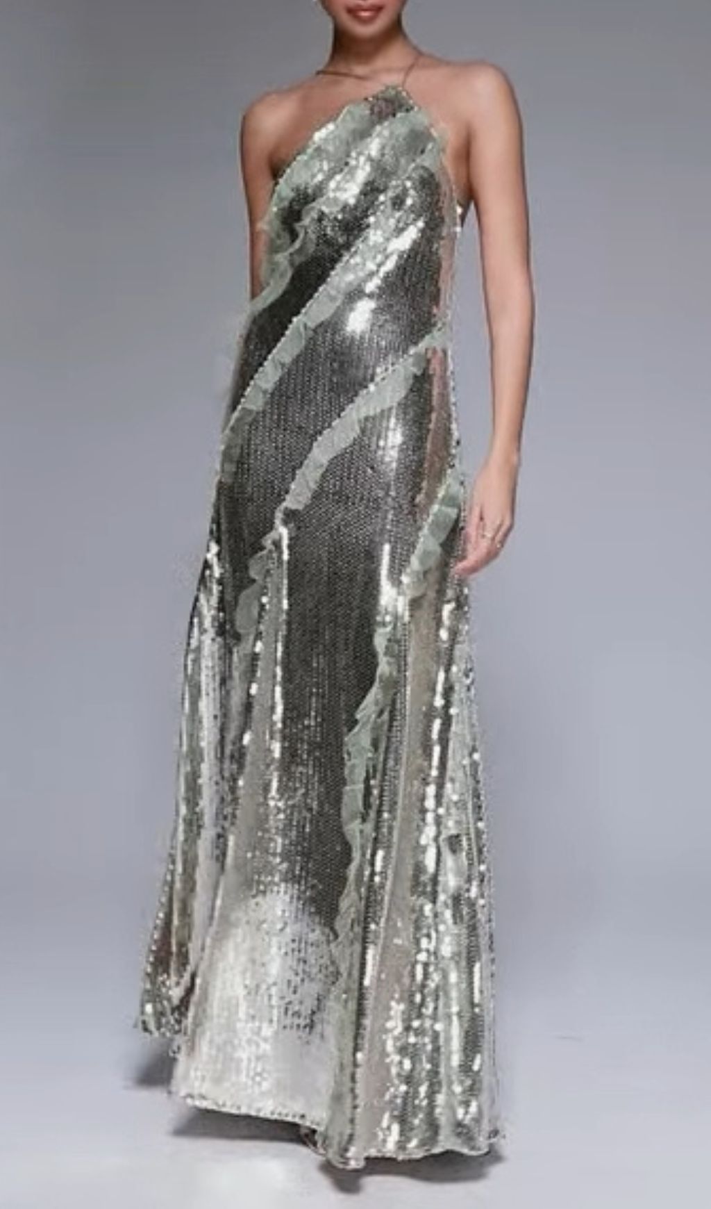Gust Halter Sequin Backless Maxi Dress