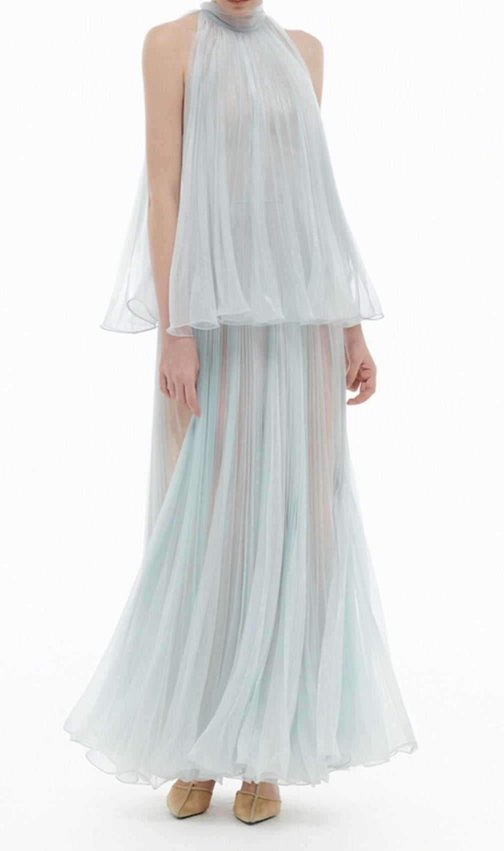 Halona Halter Mesh Maxi Dress