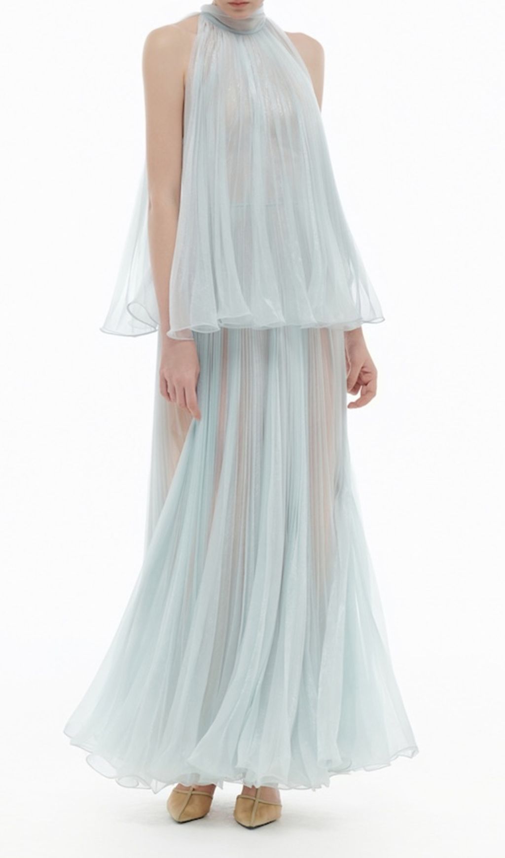 Halona Halter Mesh Maxi Dress